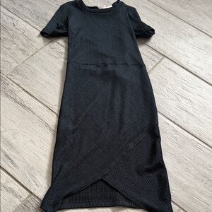 You and I Girls Elegant Black Ribbed Dress 8/10